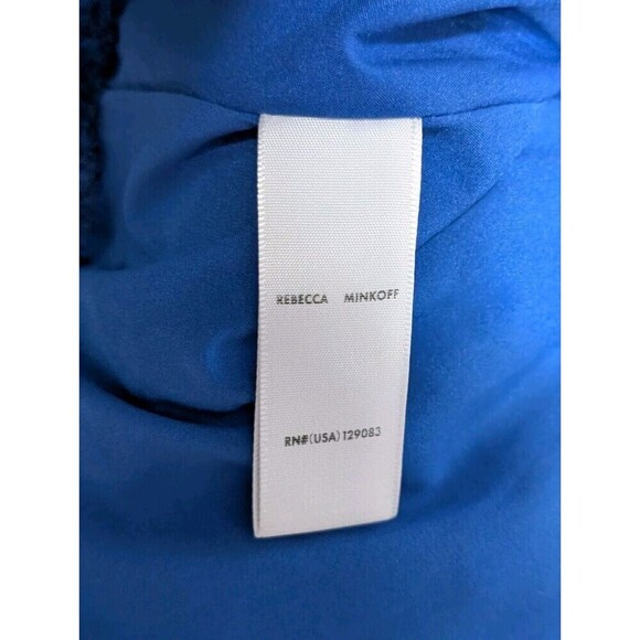 Rebecca Minkoff Henderson Faux Fur Zip Front Jacket Royal Blue Small - Picture 8 of 8